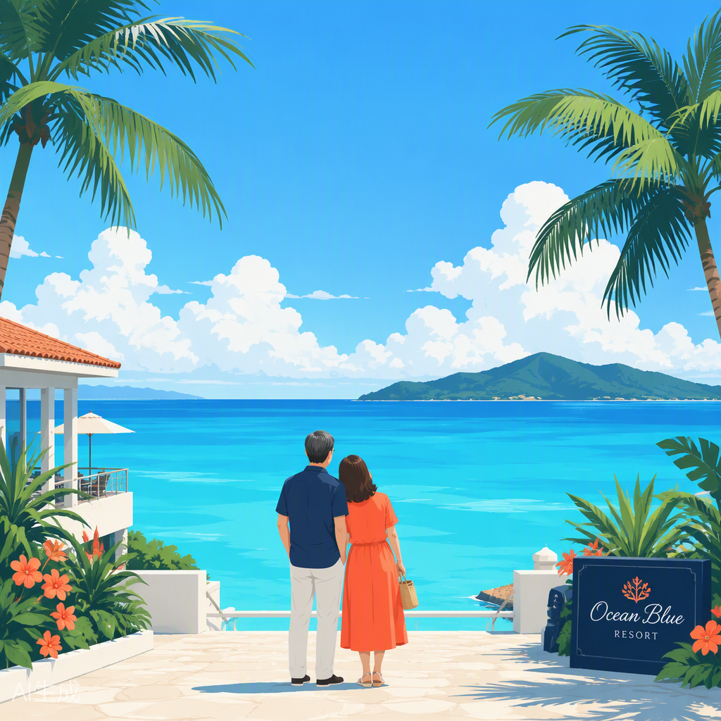 運営者夫妻のプロフィール画像(海を眺める後姿のイラスト)